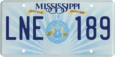 MS license plate LNE189