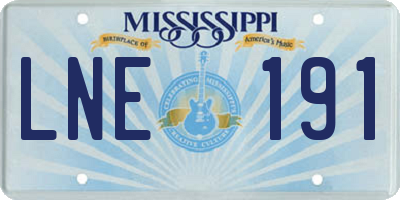 MS license plate LNE191
