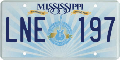 MS license plate LNE197