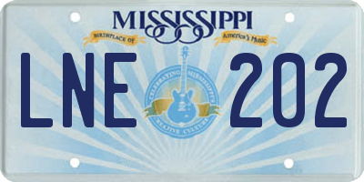 MS license plate LNE202