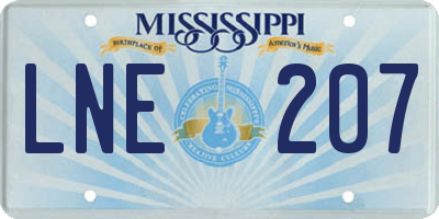 MS license plate LNE207