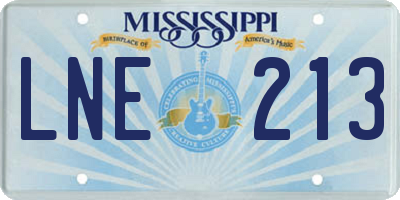 MS license plate LNE213