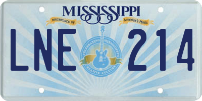 MS license plate LNE214