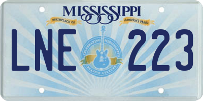 MS license plate LNE223