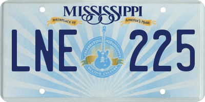 MS license plate LNE225