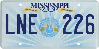 MS license plate LNE226