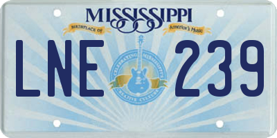 MS license plate LNE239