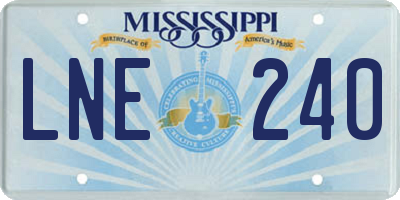 MS license plate LNE240