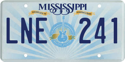 MS license plate LNE241