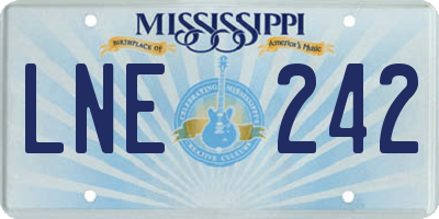 MS license plate LNE242