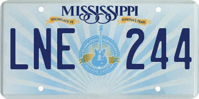 MS license plate LNE244