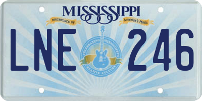 MS license plate LNE246