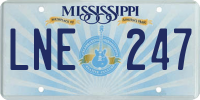 MS license plate LNE247