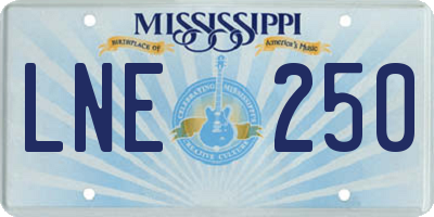 MS license plate LNE250