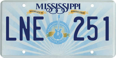 MS license plate LNE251