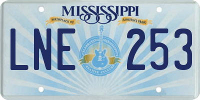 MS license plate LNE253