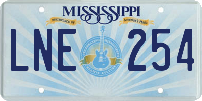 MS license plate LNE254