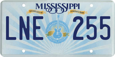 MS license plate LNE255