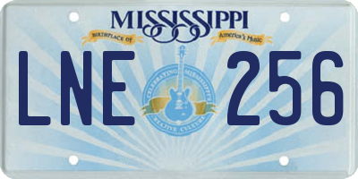 MS license plate LNE256