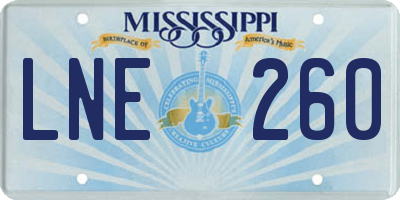 MS license plate LNE260