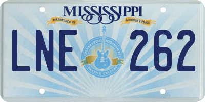 MS license plate LNE262