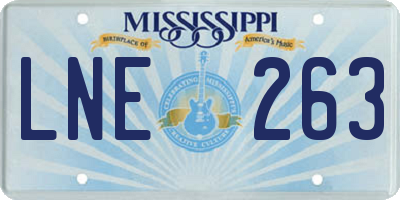 MS license plate LNE263
