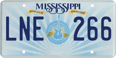 MS license plate LNE266