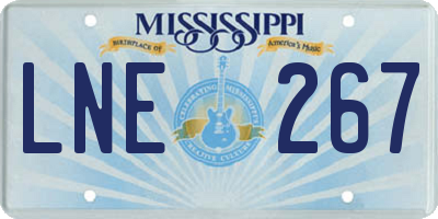 MS license plate LNE267