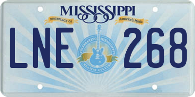 MS license plate LNE268