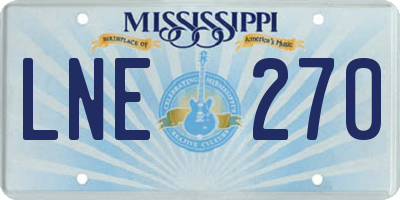 MS license plate LNE270
