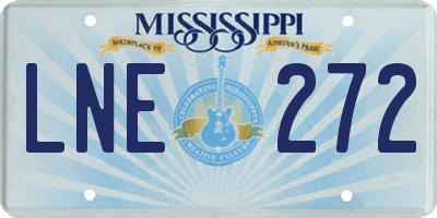 MS license plate LNE272