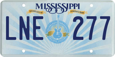 MS license plate LNE277