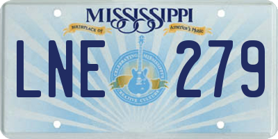 MS license plate LNE279