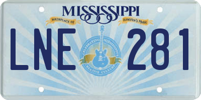 MS license plate LNE281