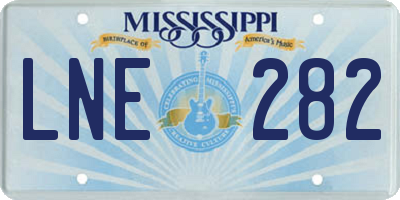 MS license plate LNE282