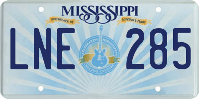 MS license plate LNE285