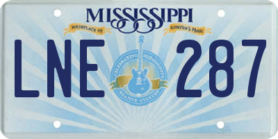 MS license plate LNE287