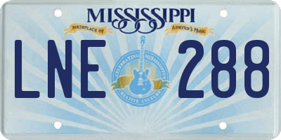 MS license plate LNE288