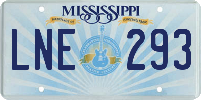 MS license plate LNE293