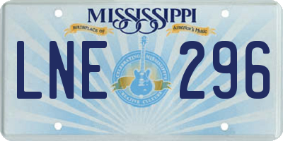 MS license plate LNE296