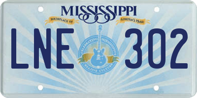 MS license plate LNE302
