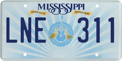 MS license plate LNE311