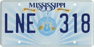 MS license plate LNE318