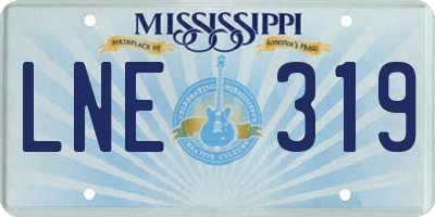MS license plate LNE319
