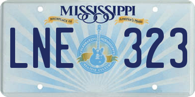 MS license plate LNE323