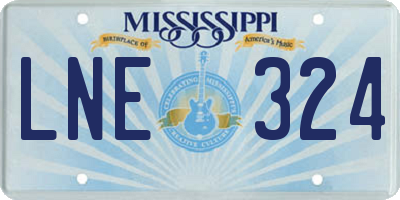 MS license plate LNE324