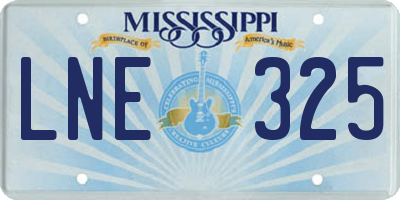 MS license plate LNE325