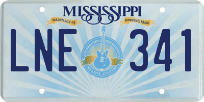 MS license plate LNE341