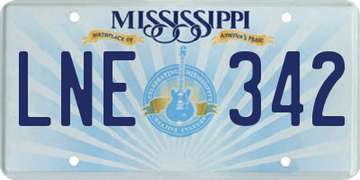 MS license plate LNE342
