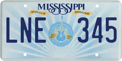 MS license plate LNE345
